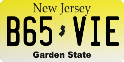 NJ license plate B65VIE