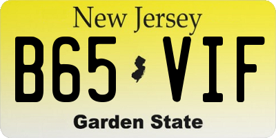 NJ license plate B65VIF