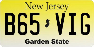 NJ license plate B65VIG