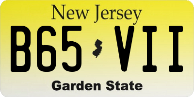 NJ license plate B65VII