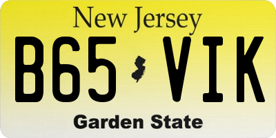 NJ license plate B65VIK