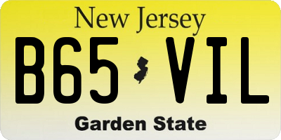 NJ license plate B65VIL