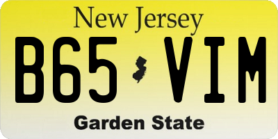 NJ license plate B65VIM