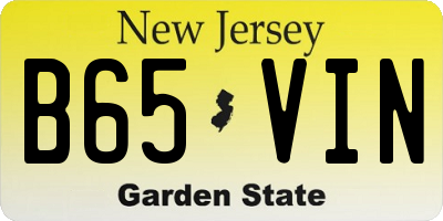 NJ license plate B65VIN