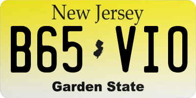 NJ license plate B65VIO