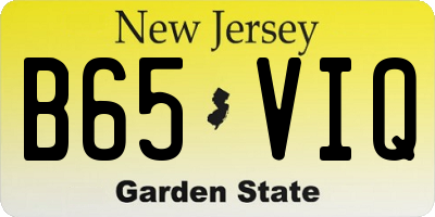 NJ license plate B65VIQ