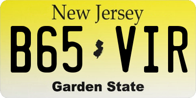 NJ license plate B65VIR