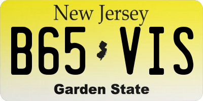 NJ license plate B65VIS