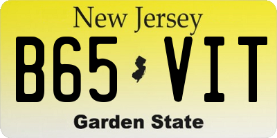 NJ license plate B65VIT