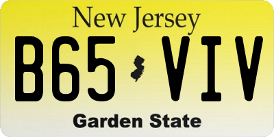 NJ license plate B65VIV