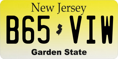 NJ license plate B65VIW