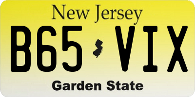 NJ license plate B65VIX