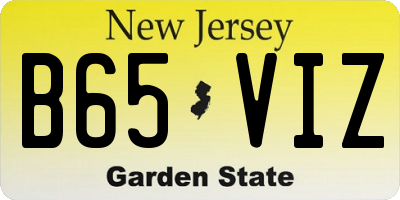NJ license plate B65VIZ