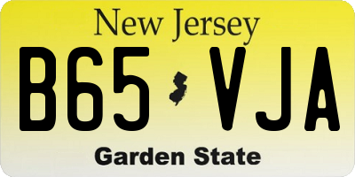 NJ license plate B65VJA