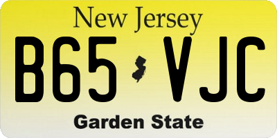 NJ license plate B65VJC