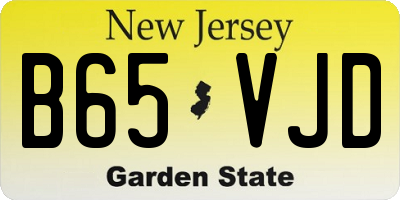 NJ license plate B65VJD