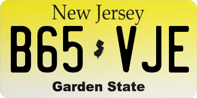 NJ license plate B65VJE