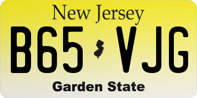 NJ license plate B65VJG