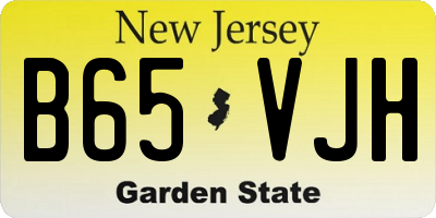 NJ license plate B65VJH