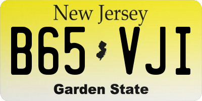 NJ license plate B65VJI