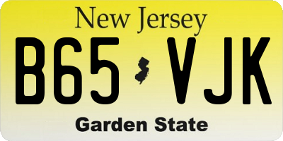 NJ license plate B65VJK