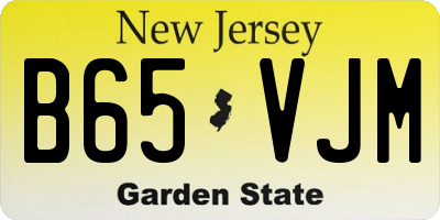 NJ license plate B65VJM