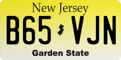 NJ license plate B65VJN