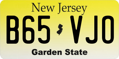 NJ license plate B65VJO