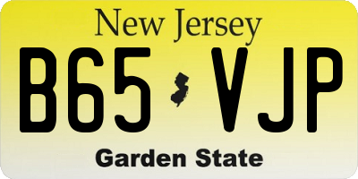 NJ license plate B65VJP