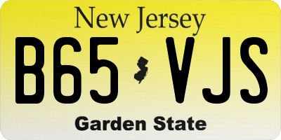 NJ license plate B65VJS