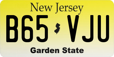 NJ license plate B65VJU