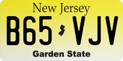 NJ license plate B65VJV