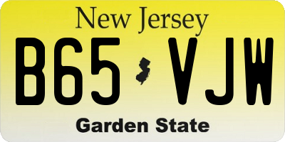 NJ license plate B65VJW