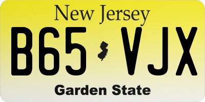 NJ license plate B65VJX