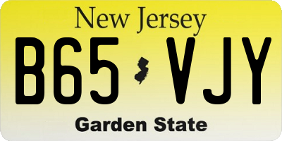 NJ license plate B65VJY