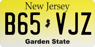 NJ license plate B65VJZ
