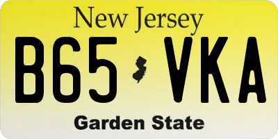 NJ license plate B65VKA