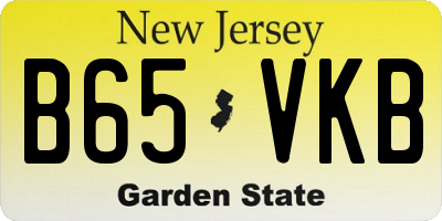 NJ license plate B65VKB
