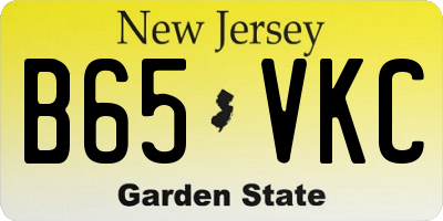 NJ license plate B65VKC