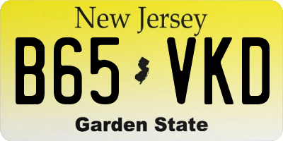 NJ license plate B65VKD
