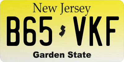 NJ license plate B65VKF