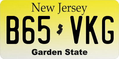 NJ license plate B65VKG