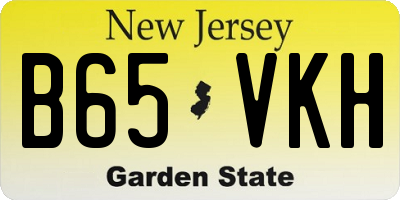 NJ license plate B65VKH