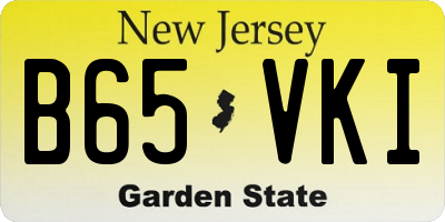 NJ license plate B65VKI