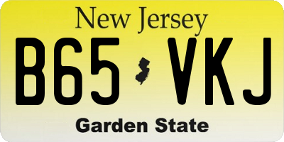 NJ license plate B65VKJ