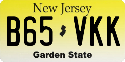 NJ license plate B65VKK