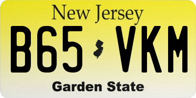 NJ license plate B65VKM