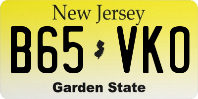 NJ license plate B65VKO