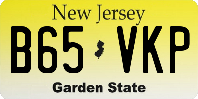 NJ license plate B65VKP