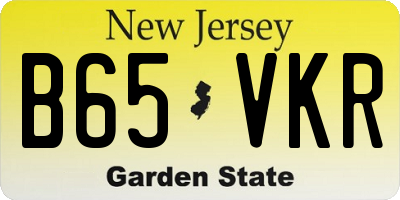 NJ license plate B65VKR